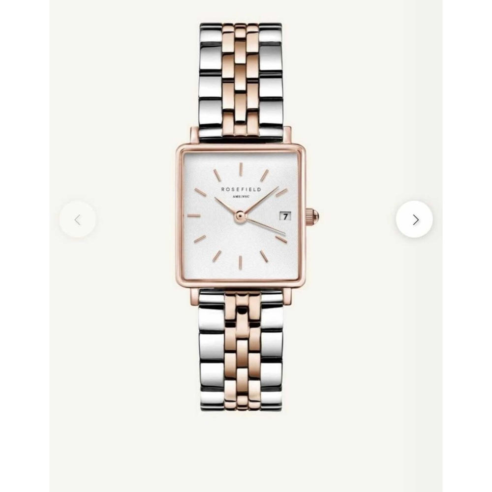 Rosefield Tank Watch Two-Tone - Rose Gold & Silver